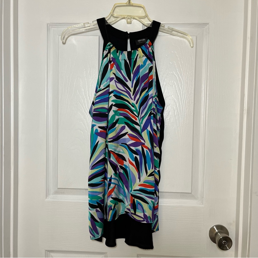 Nicole by Nicole Miller Multicolor Halter style Blouse